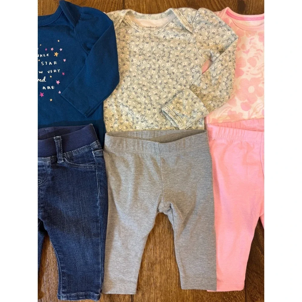 Baby Girl Clothes 0/3 Months Pants Jeans Bodysuit Shirts Outfits Long Sleeve Lot